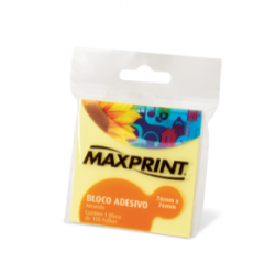 Bloco Adesivo 76x76mm  c/100 Fls Amarelo Maxprint BR 35398