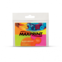 Bloco Adesivo 38x50mm c/4un 50Fls Colorido Neon Maxprint BR 35435