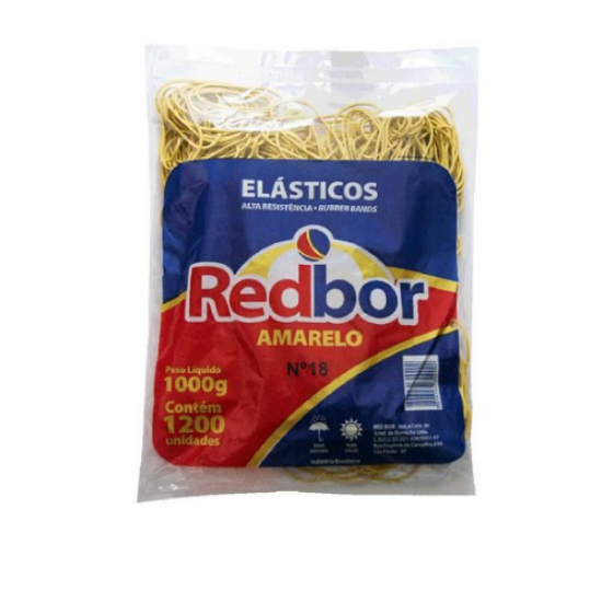 Atilho Latex Amarelo nº18 PCT 1000g c/ 1.200 un Redbor BR 35622