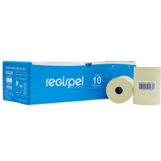 Bobina Térmica Amarela 48g 80x40m Cx c/10un 21591 Regispel BR 65590 Bobina Térmica Amarela 48g 80x40m Cx c/10un 21591 Regispel BR 65590