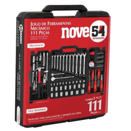 Jogo de Ferramentas com Maleta 110 Peças Nove 54