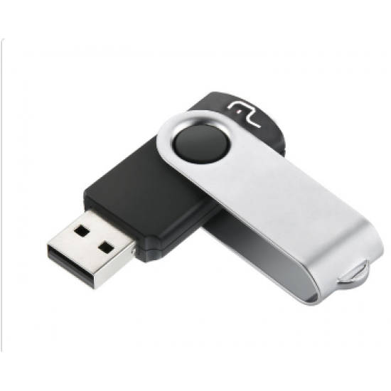 PEN DRIVE 32 GB TWIST PRETO USB 2.0 PD589 MULTILASER BR 70372