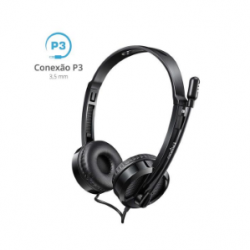 HEADSET C/MICROFONE H100 PRETO RA019 RAPOO BR 41798