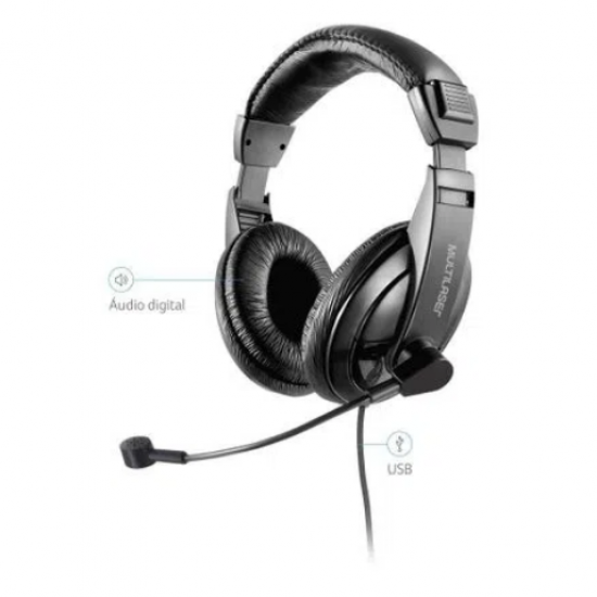  Headset C/ Microfone Flexível  Giant USB Multilaser - PH245