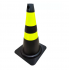 Cone Preto e Amarelo de Plástico 75cm Plastcor PL 0505