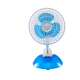 Mini Ventilador 20cm Portátil 3 Pás Branco Base ou Clipe Ventisol VE 8757