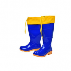 Bota de PVC Cano Longo  Azul  c/ solado Amarelo WO 876798